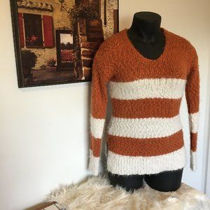 Love By Design Rust Striped Sweater